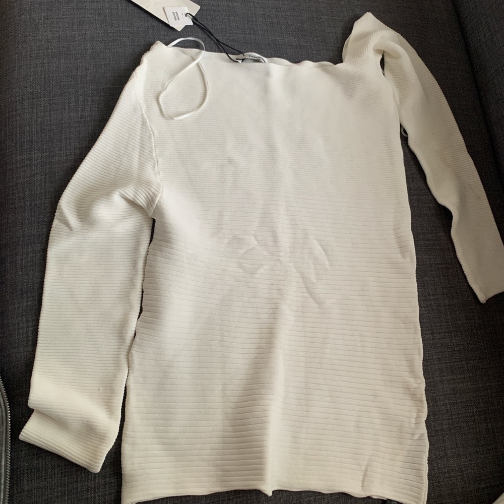 Zara White one shoulder sweater NWT